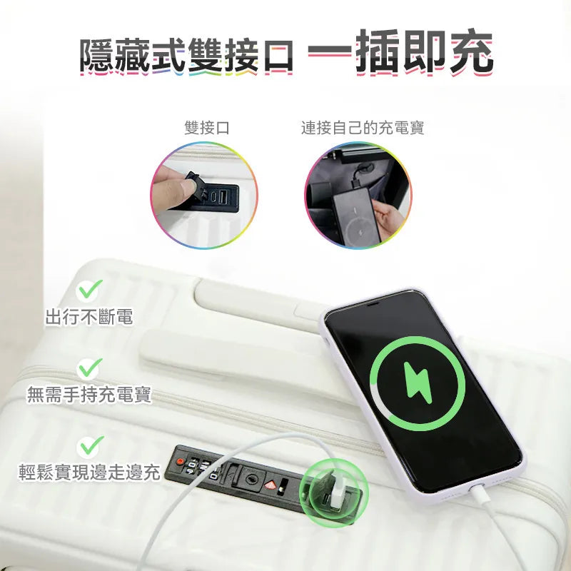 美國NEWEDO時尚多功能便用便携自由行大容量登機旅行箱Pro|外接USB充電|可折疊杯架【26/4 截單,預計 :5月中至尾發貨】