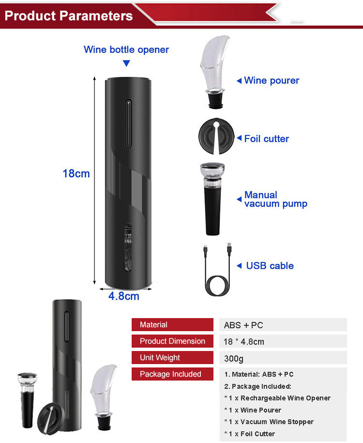 Black Friday Ultimate Sale: 30% off. Rechargeable electric wine opener